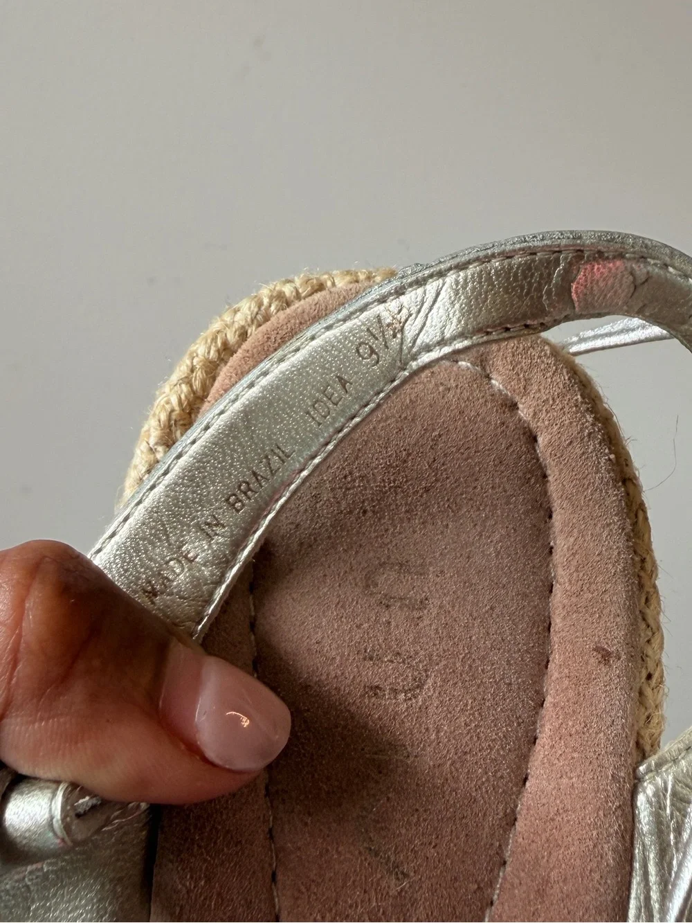 Silver Espadrille Wedge Sandals - Women